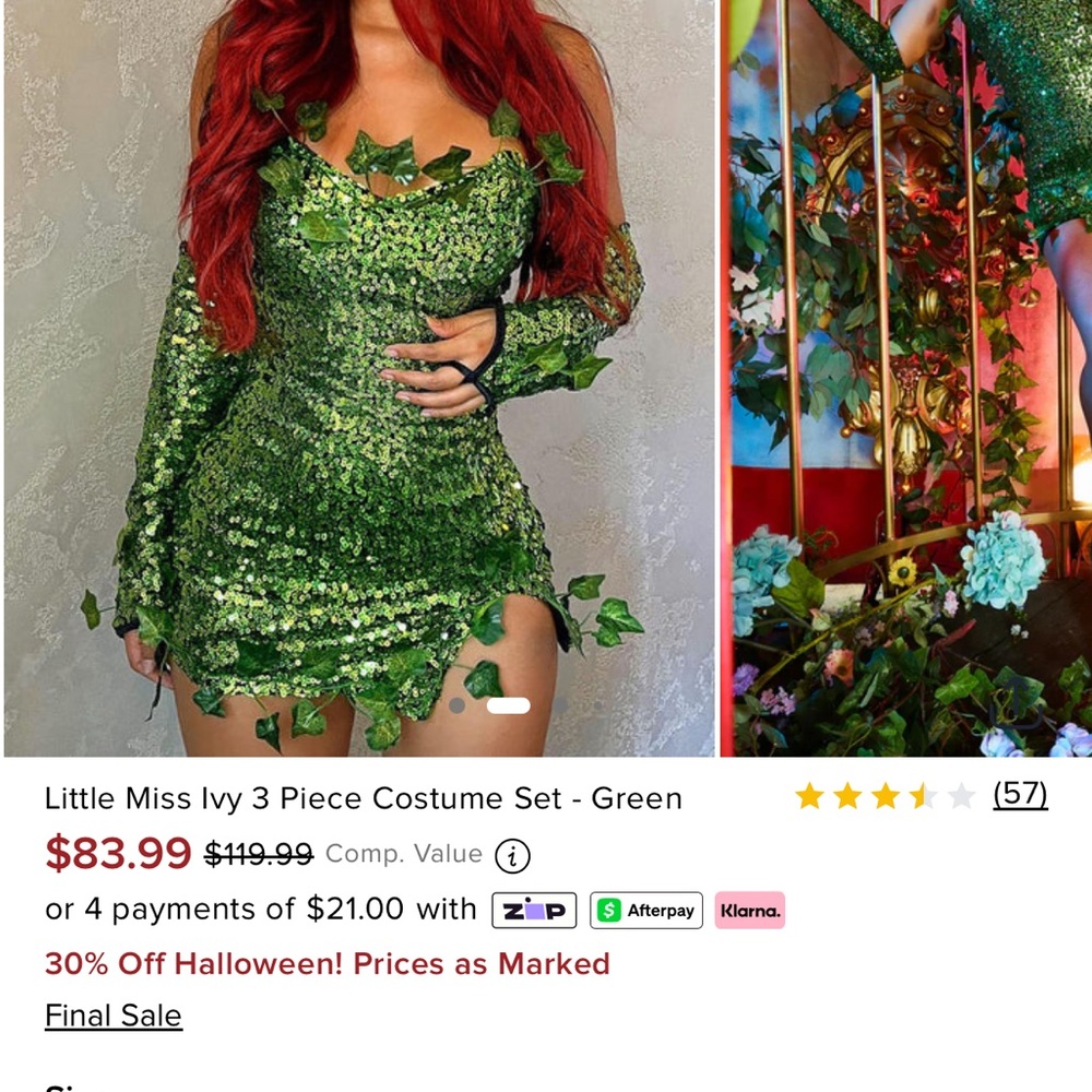 Poison Ivy 3-Piece Women’s Costume Set